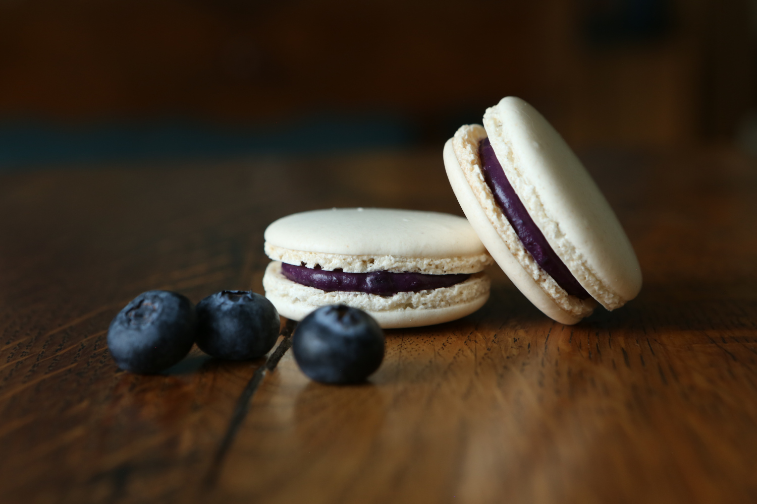 macarons aux myrtilles