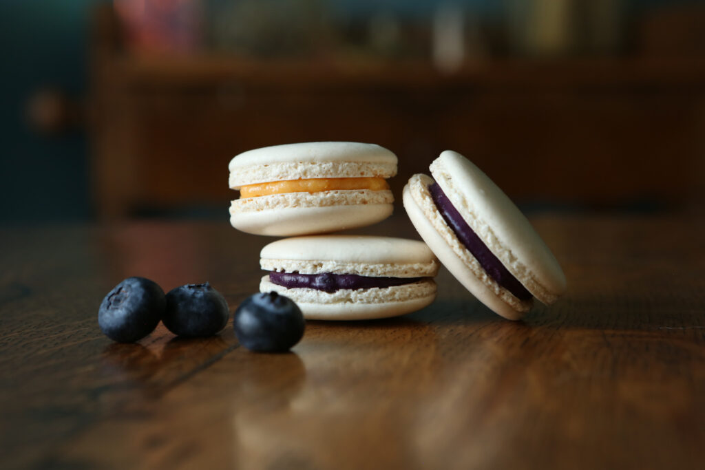 macarons myrtilles